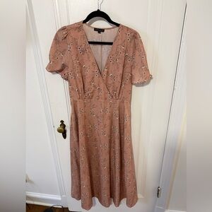 Floral Pink Midi Dress